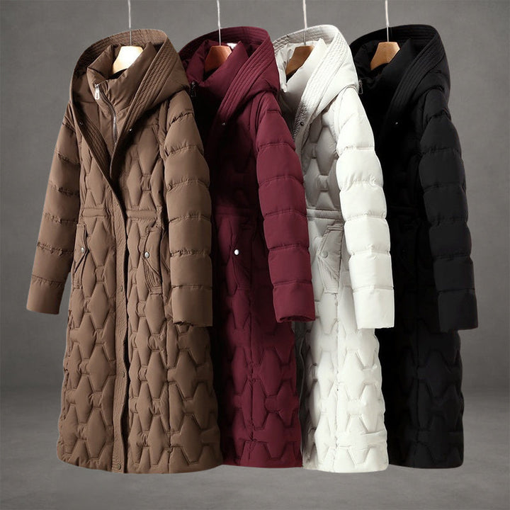 Lizza | Longline Quilted Hooded Coat for Winter