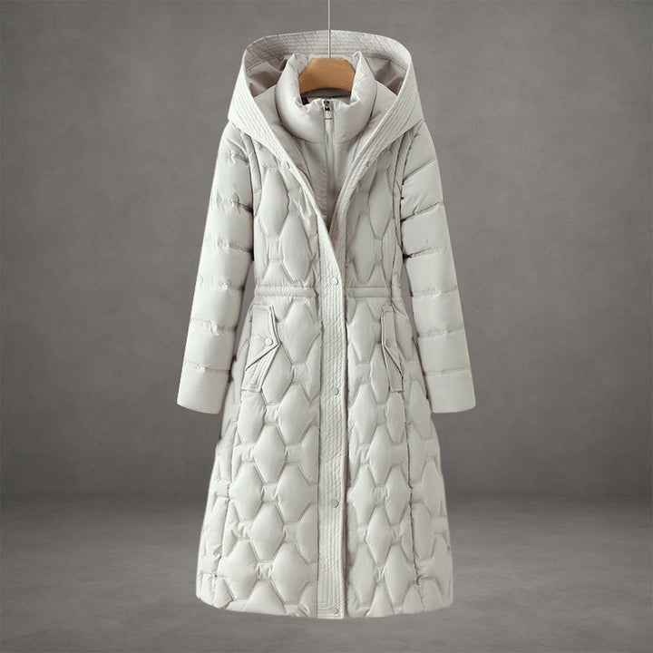 Lizza | Longline Quilted Hooded Coat for Winter