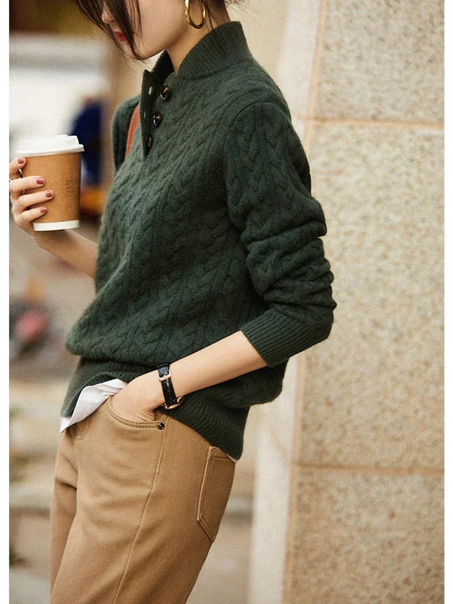 Margot | Classic Cable-Knit Button Sweater