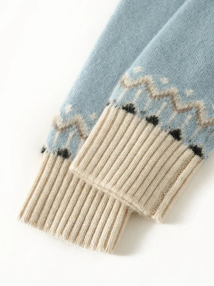 Carrie | Fair Isle Mock Neck Sweater