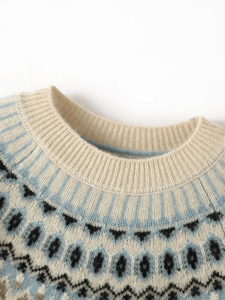 Carrie | Fair Isle Mock Neck Sweater
