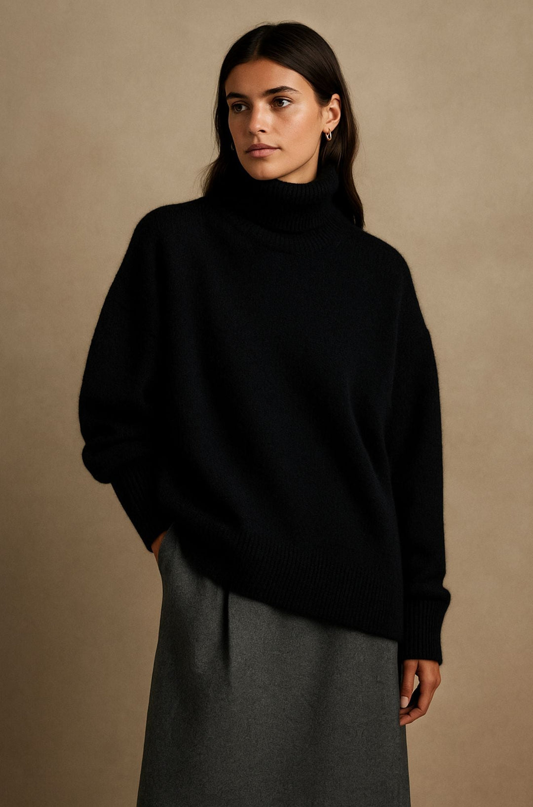 Vivienne | Women’s Oversized Turtleneck Poncho Sweater