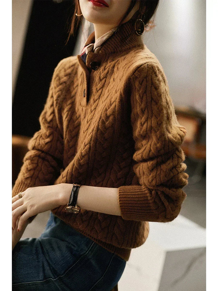 Margot | Classic Cable-Knit Button Sweater