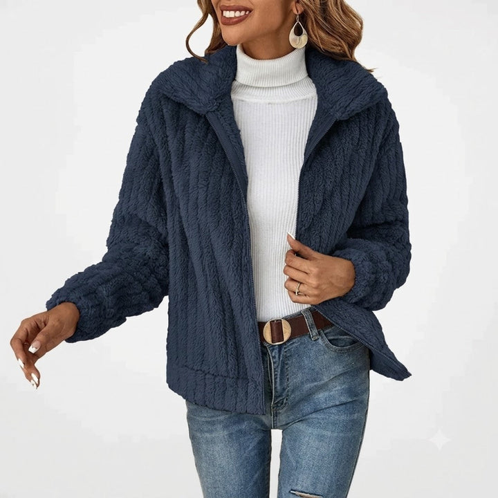 Sable | Women’s Plush Zip-Front Jacket with Notched Collar