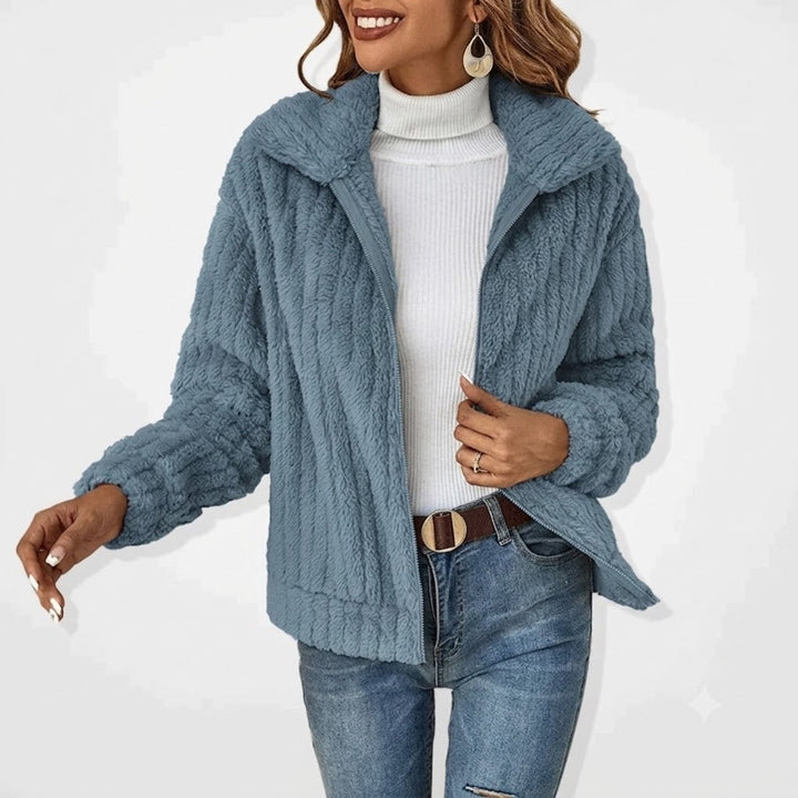 Sable | Women’s Plush Zip-Front Jacket with Notched Collar