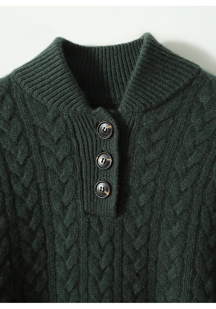 Margot | Classic Cable-Knit Button Sweater
