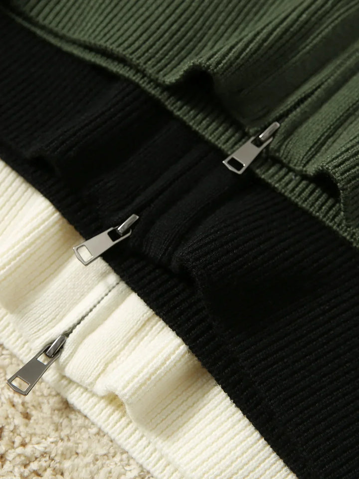 Caroline | Classic Zip-Up Knit Cardigan