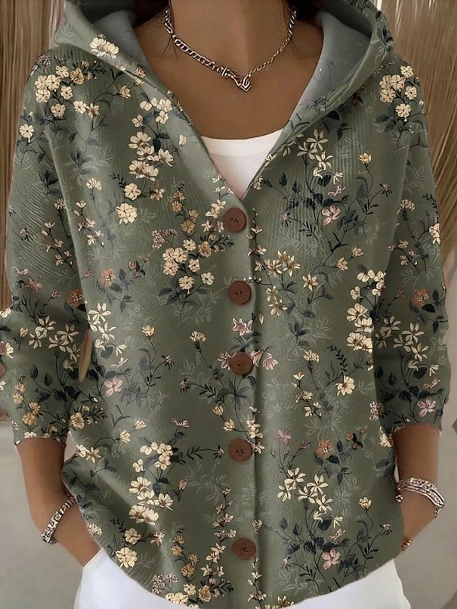 Jenna | Women’s Button-Front Hooded Cardigan with Flattering Fit