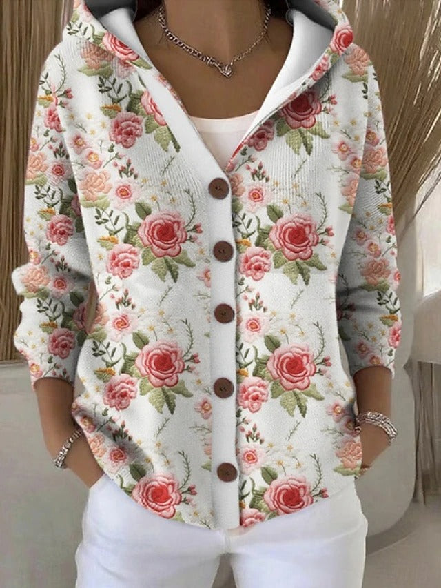 Jenna | Women’s Button-Front Hooded Cardigan with Flattering Fit