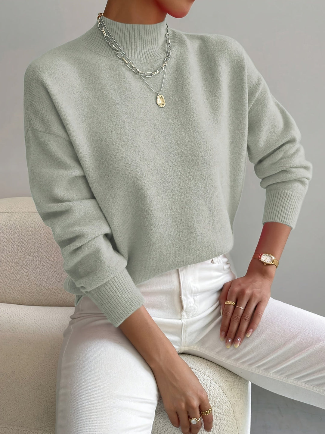 Elara | Women’s Soft Knit Turtleneck Sweater with Comfortable Relaxed Fit