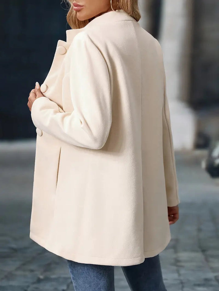 Camille | Women’s Mid-Length Stand Collar Coat with Pockets