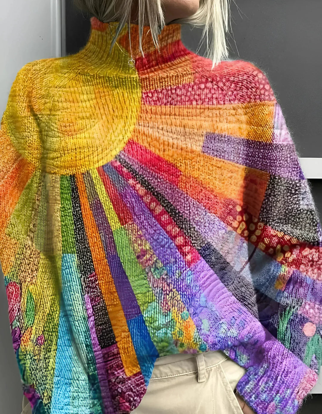 Ada | Women’s Colorful Turtleneck Sweater with Soft Relaxed Fit