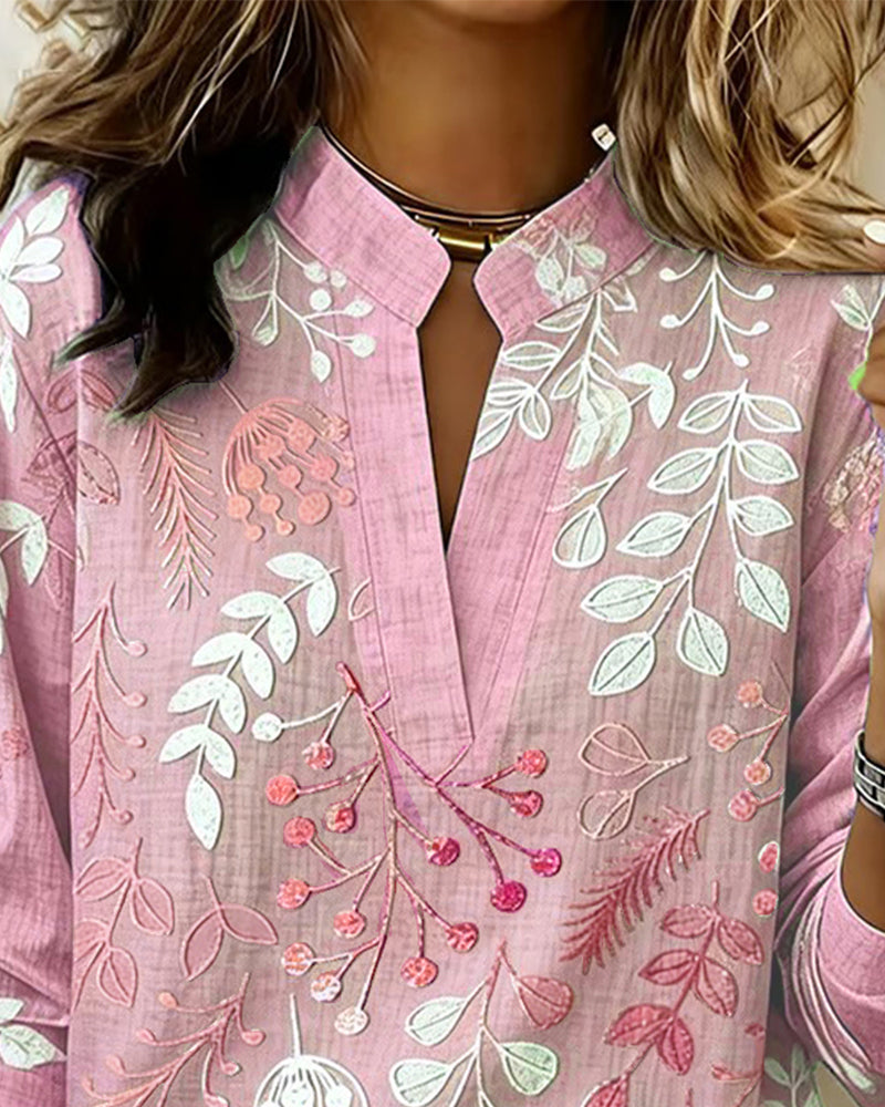 Lillian | Floral V-Neck Blouse for Effortless Everyday Style