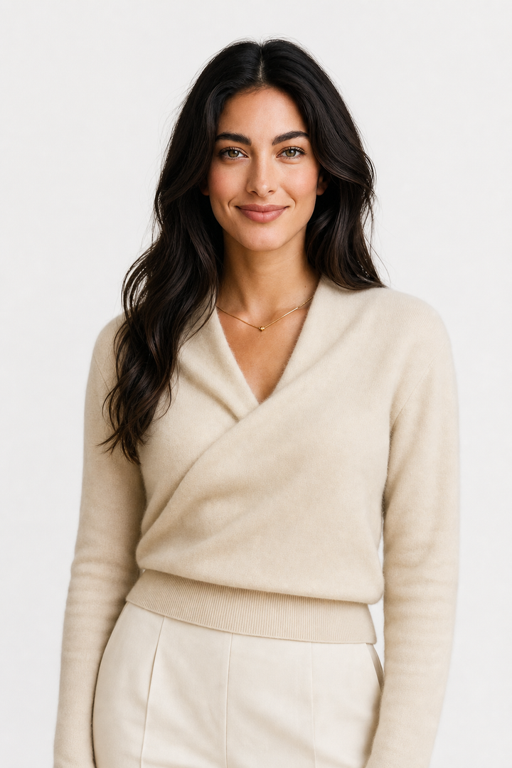 Marianne | Elegant Crossover Knit Sweater