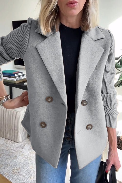 Sienna™ | Knit-Sleeve Blazer Coat