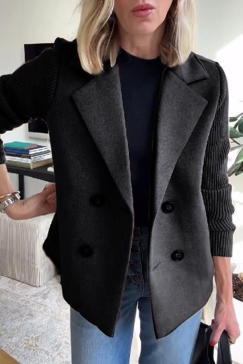Sienna™ | Knit-Sleeve Blazer Coat