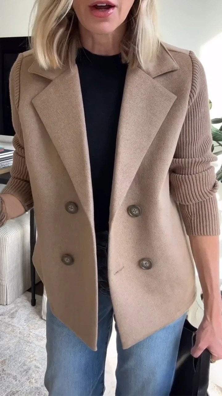 Sienna™ | Knit-Sleeve Blazer Coat