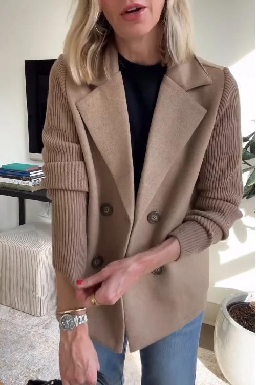 Sienna™ | Knit-Sleeve Blazer Coat