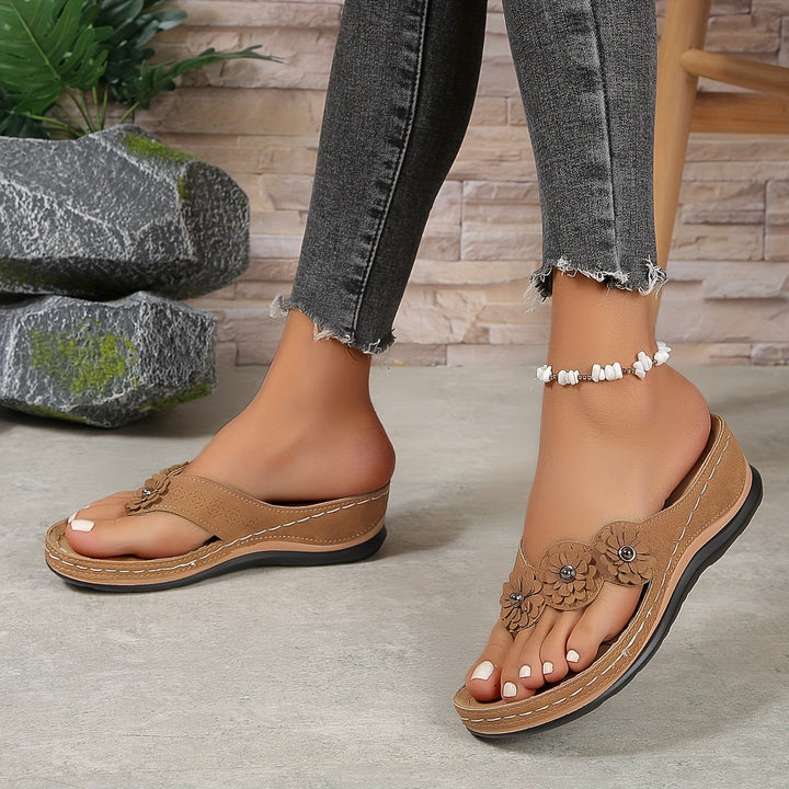 ALIA  - Floral Comfort Wedge Sandals