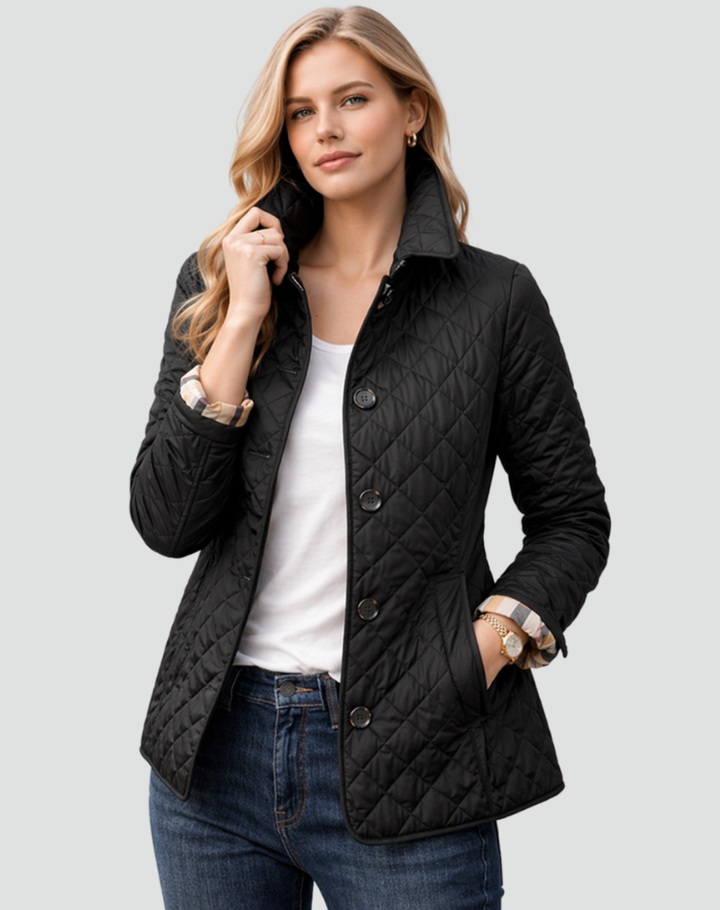 Audrey | Women’s Quilted Button-Front Jacket with Pockets