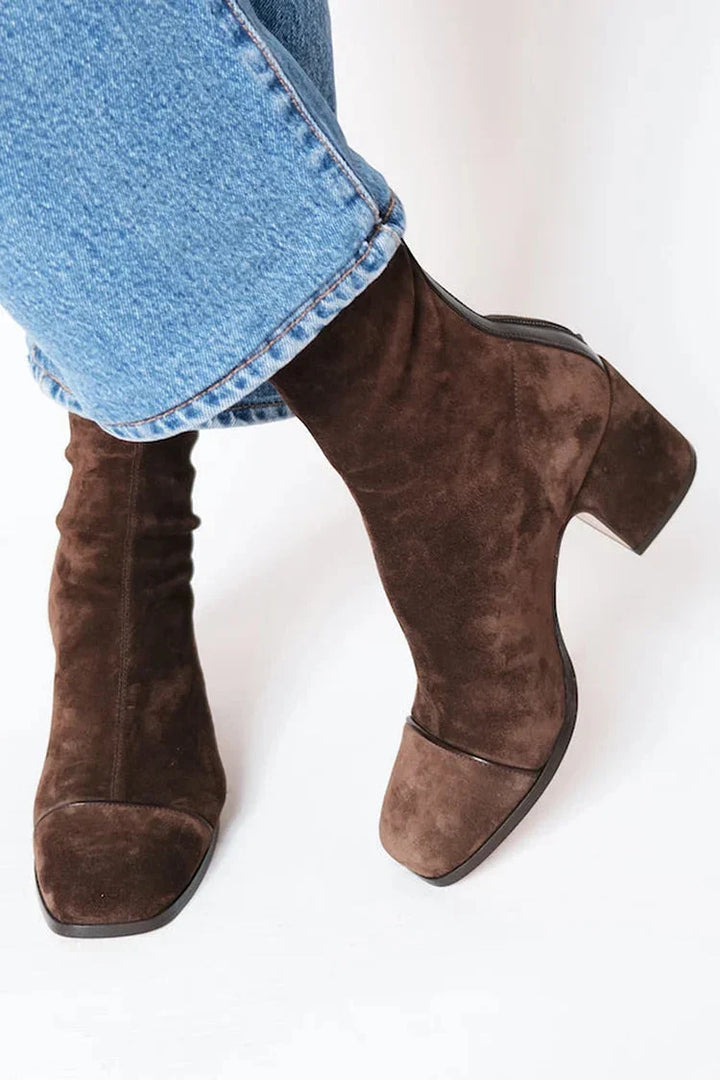 Beatrice | Suede Block Heel Ankle Boots for Everyday Elegance