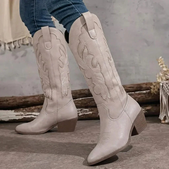 Savannah | Embroidered Knee-High Western Boots