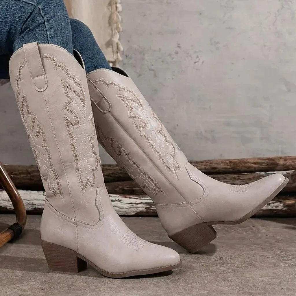 Savannah | Embroidered Knee-High Western Boots