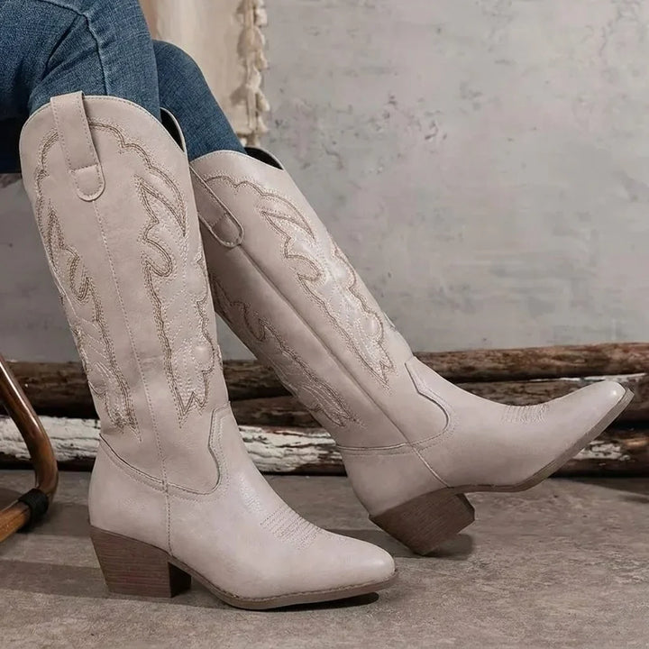 Savannah | Embroidered Knee-High Western Boots