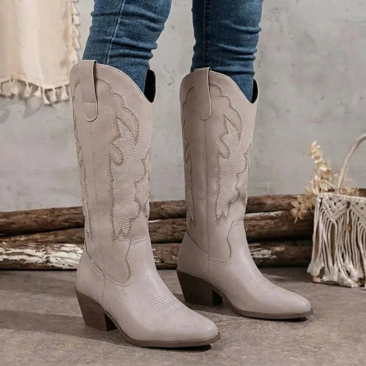 Savannah | Embroidered Knee-High Western Boots