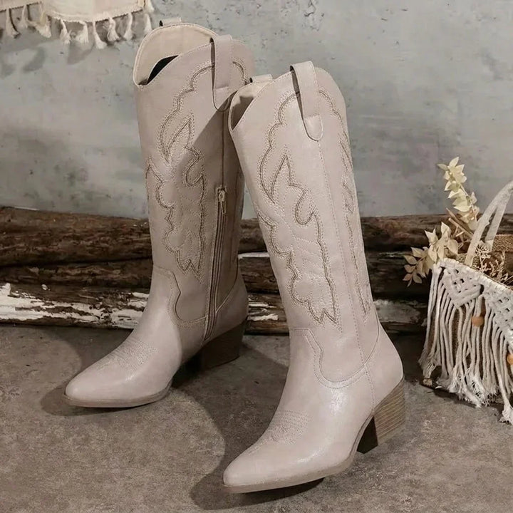 Savannah | Embroidered Knee-High Western Boots