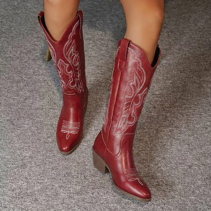 Savannah | Embroidered Knee-High Western Boots