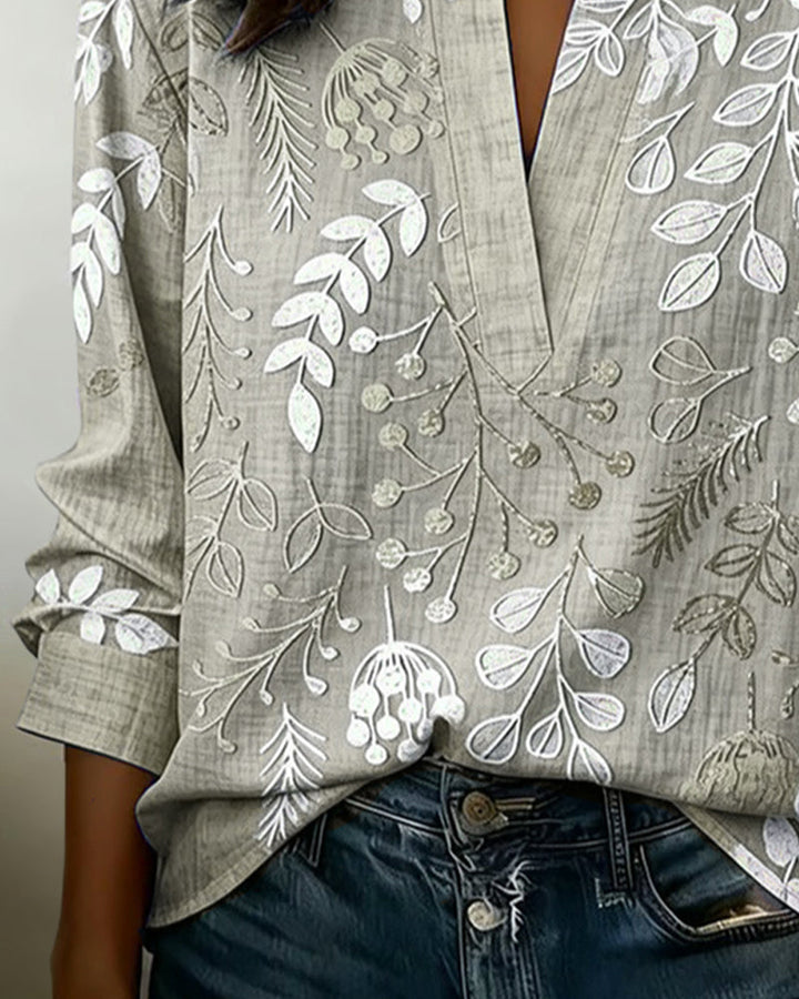 Lillian | Floral V-Neck Blouse for Effortless Everyday Style
