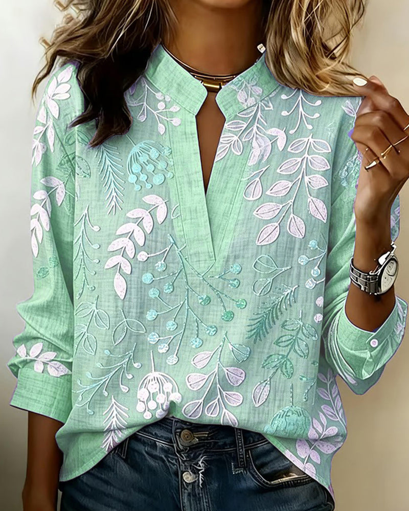 Lillian | Floral V-Neck Blouse for Effortless Everyday Style