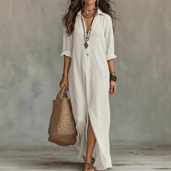 Harper | Linen Blend Shirt Dress for Effortless Summer Style