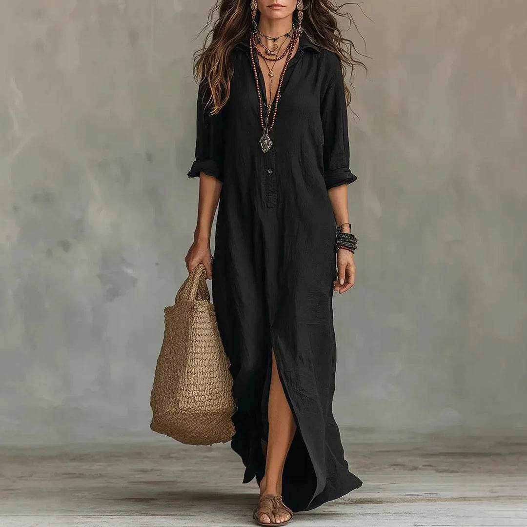Harper | Linen Blend Shirt Dress for Effortless Summer Style