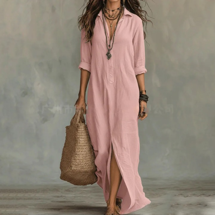 Harper | Linen Blend Shirt Dress for Effortless Summer Style
