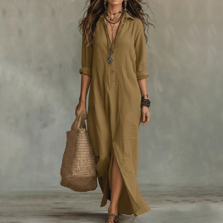 Harper | Linen Blend Shirt Dress for Effortless Summer Style