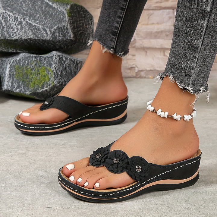 ALIA  - Floral Comfort Wedge Sandals
