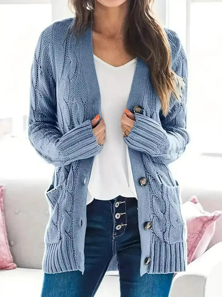 Charlotte | Cable Knit Button Cardigan for Effortless Layering