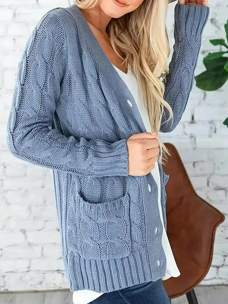Charlotte | Cable Knit Button Cardigan for Effortless Layering