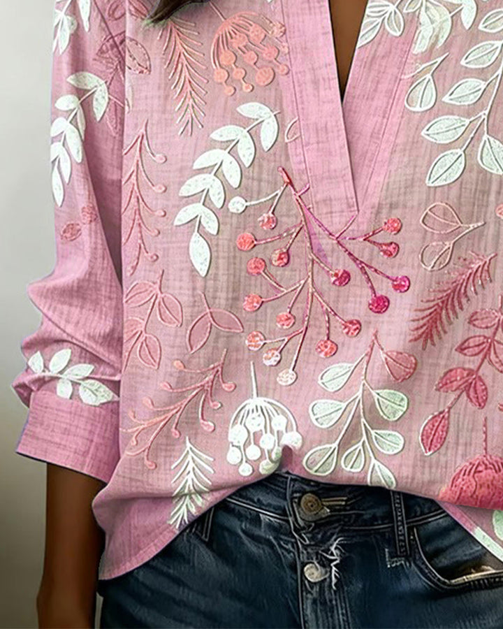 Lillian | Floral V-Neck Blouse for Effortless Everyday Style