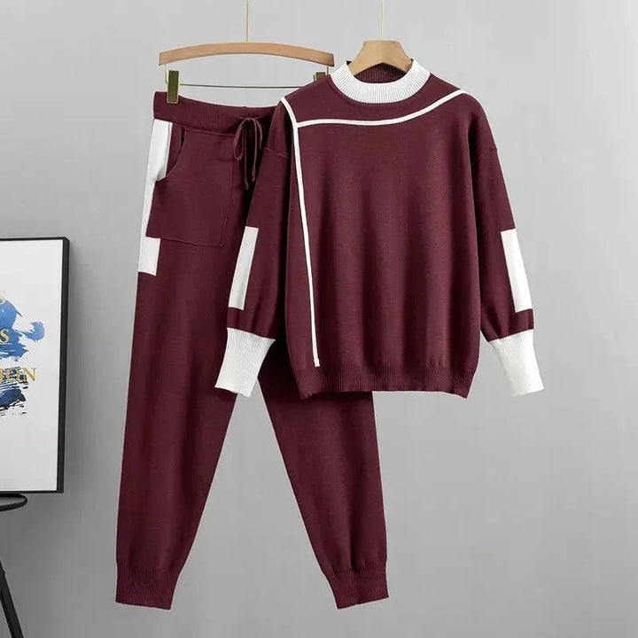 Natalie | Colorblock Knit Two-Piece Comfort Set