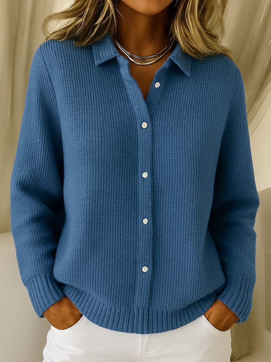 Lisa | Collared Knit Button Cardigan for Everyday Elegance