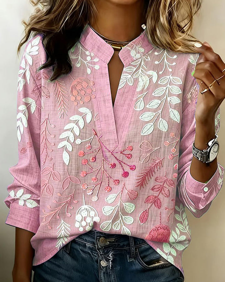 Lillian | Floral V-Neck Blouse for Effortless Everyday Style