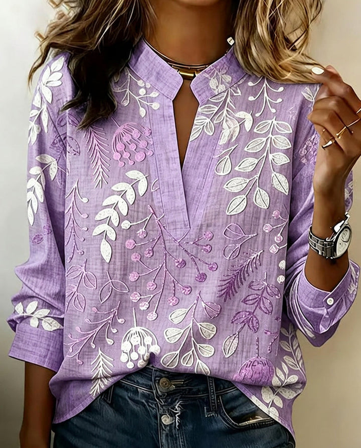 Lillian | Floral V-Neck Blouse for Effortless Everyday Style
