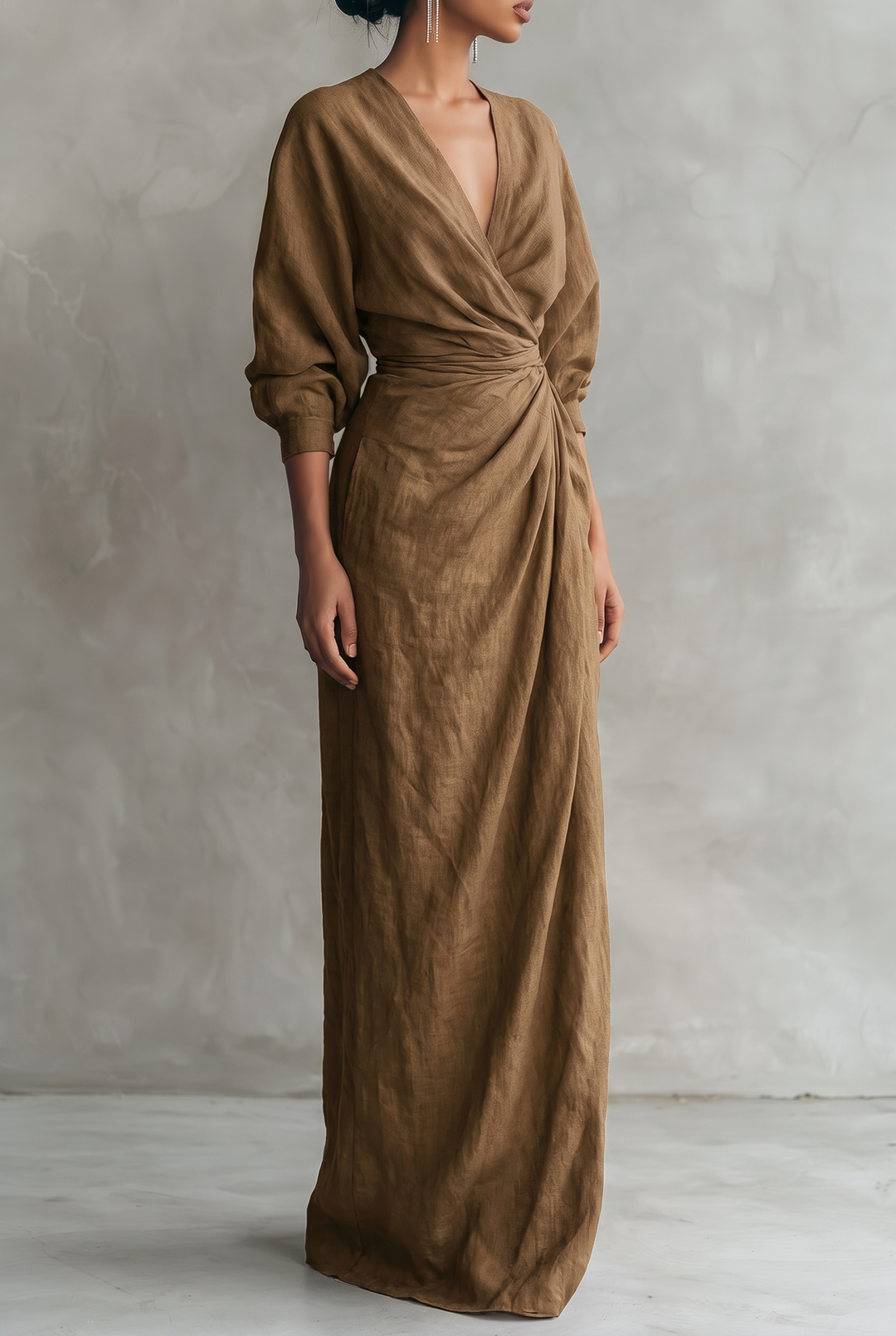 Isabelle | Linen Blend Maxi Dress for Effortless Elegance