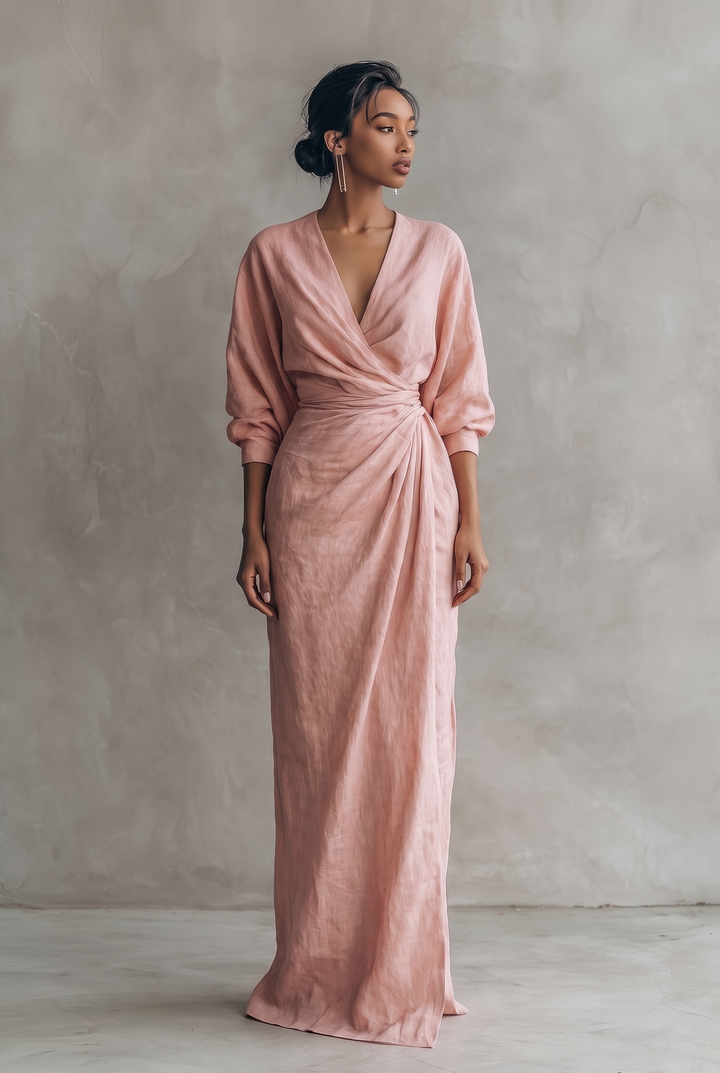 Isabelle | Linen Blend Maxi Dress for Effortless Elegance