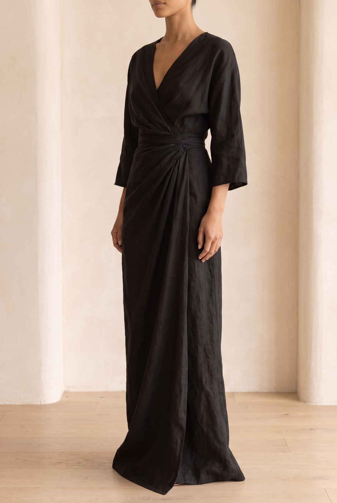 Isabelle | Linen Blend Maxi Dress for Effortless Elegance