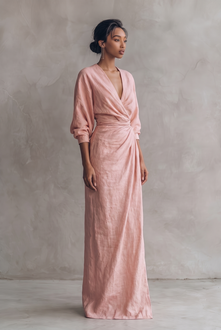 Isabelle | Linen Blend Maxi Dress for Effortless Elegance