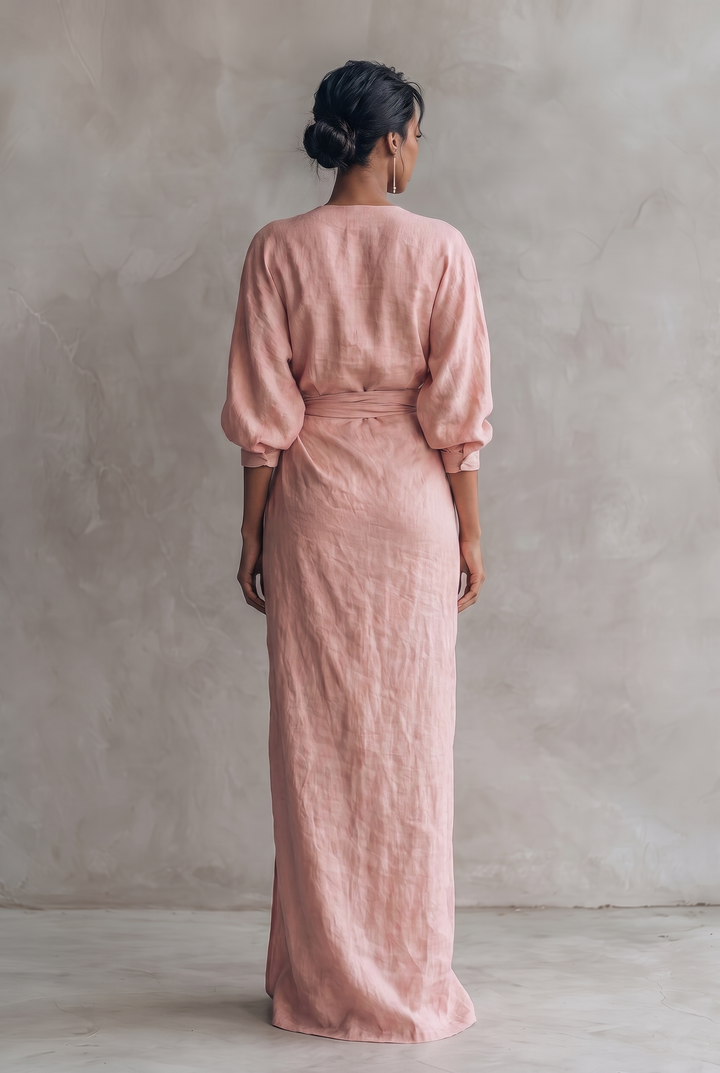 Isabelle | Linen Blend Maxi Dress for Effortless Elegance